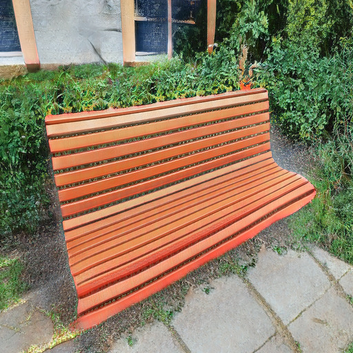 A photograph of a memorial bench which has been generated using artificial intelligence.